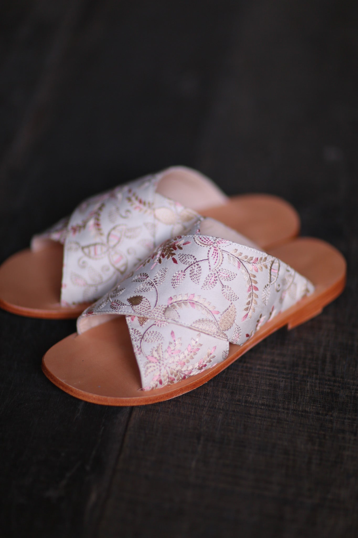 LEATHER SOLE SLIP ON SANDALS PHILOMENE - BANGKOK TAILOR CLOTHING STORE - HANDMADE CLOTHING