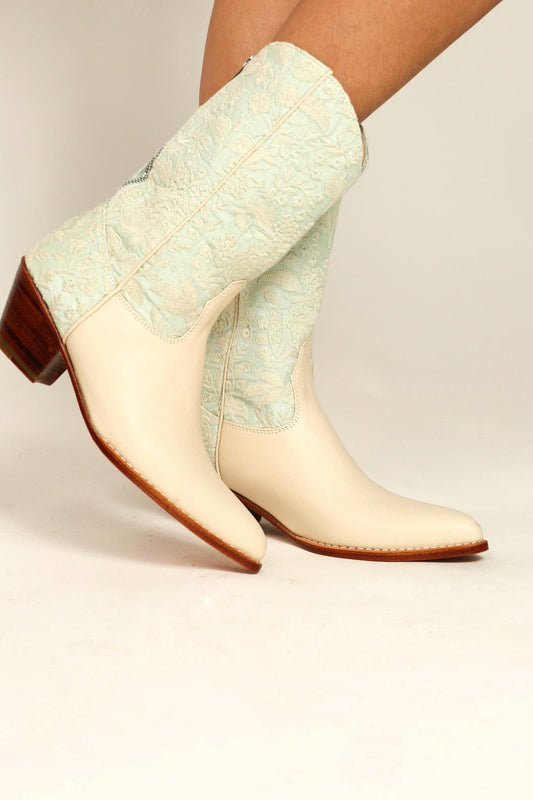 LIGHT MINT WESTERN BOOTS SENIA - BANGKOK TAILOR CLOTHING STORE - HANDMADE CLOTHING