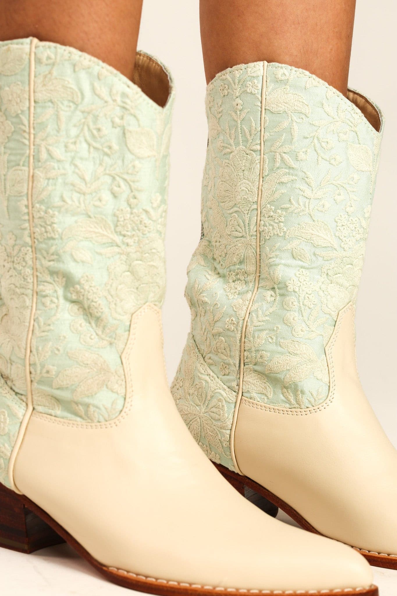 LIGHT MINT WESTERN BOOTS SENIA - BANGKOK TAILOR CLOTHING STORE - HANDMADE CLOTHING