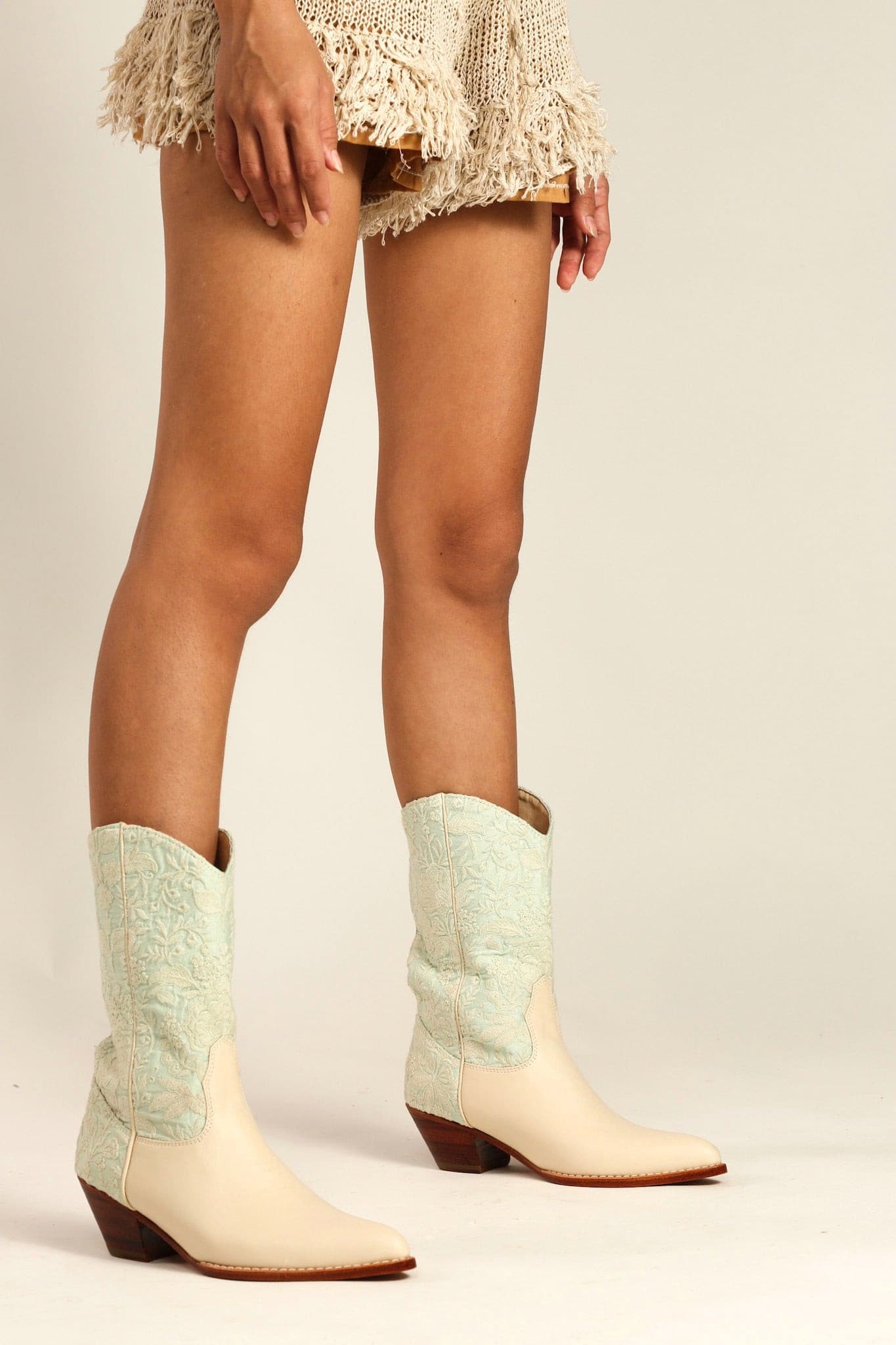 LIGHT MINT WESTERN BOOTS SENIA - BANGKOK TAILOR CLOTHING STORE - HANDMADE CLOTHING