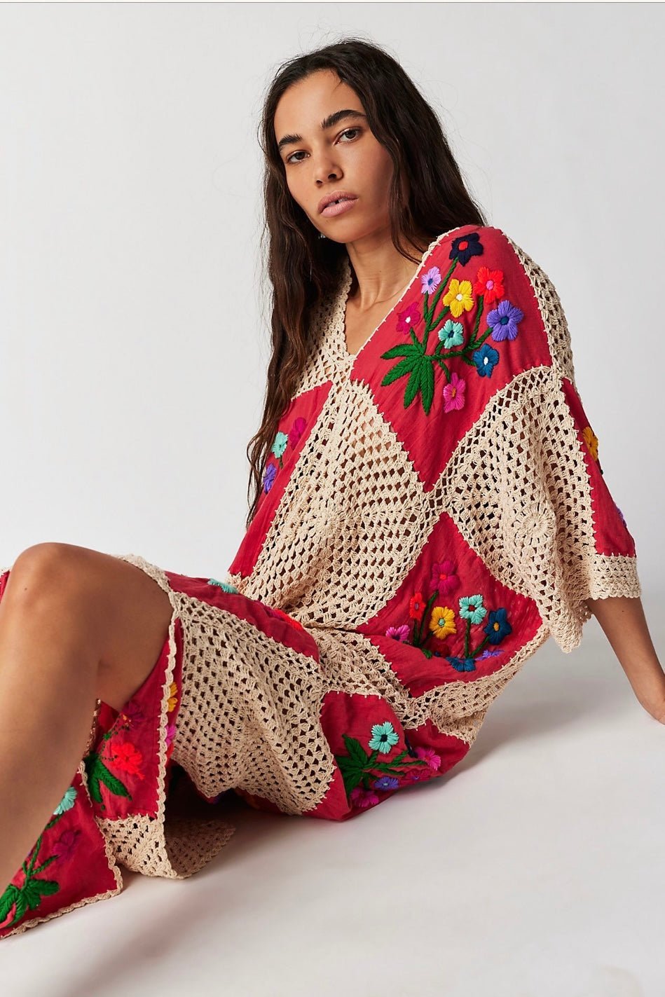 LOVE STORY CROCHET MAXI KAFTAN - BANGKOK TAILOR CLOTHING STORE - HANDMADE CLOTHING