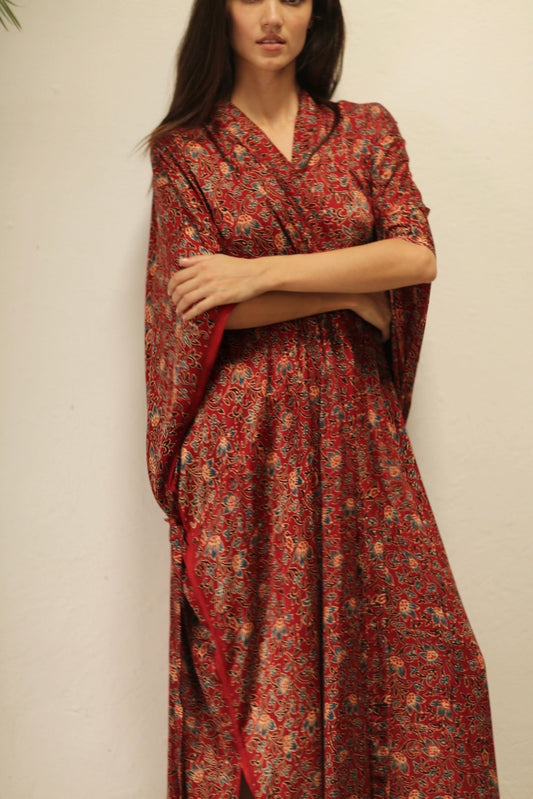 MONUS FLOWER MODAL SILK KIMONO - BANGKOK TAILOR CLOTHING STORE - HANDMADE CLOTHING