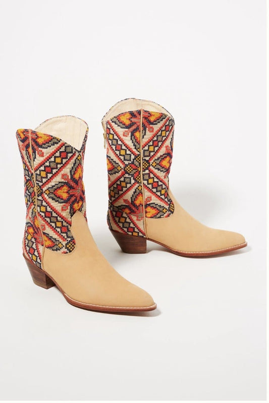 NEEDLESTITCH EMBROIDERED WESTERN BOOTS X ANTHROPOLOGIE - BANGKOK TAILOR CLOTHING STORE - HANDMADE CLOTHING