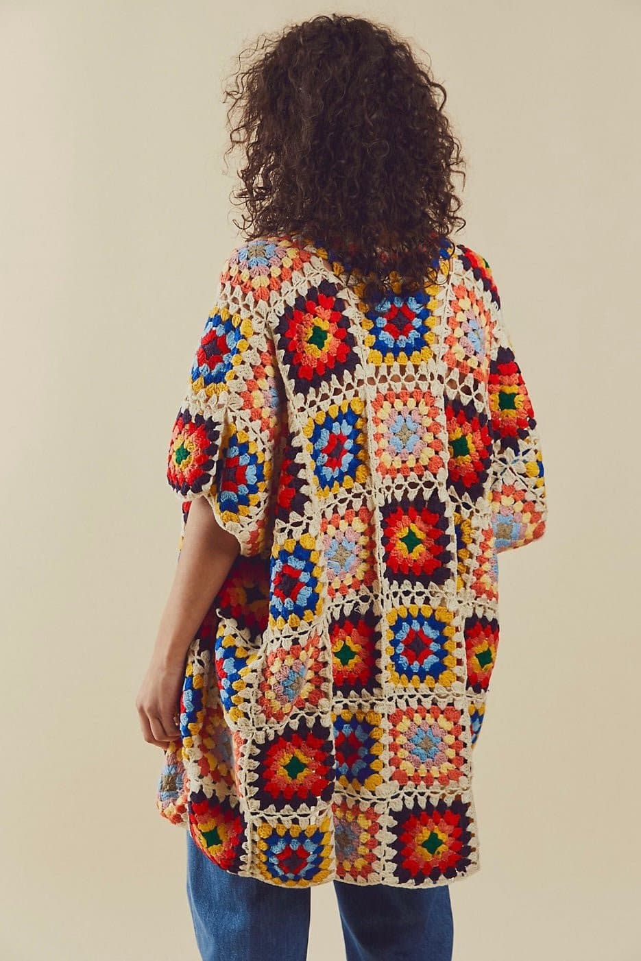 NONI HAND CROCHET PONCHO KIMONO JACKET - BANGKOK TAILOR CLOTHING STORE - HANDMADE CLOTHING