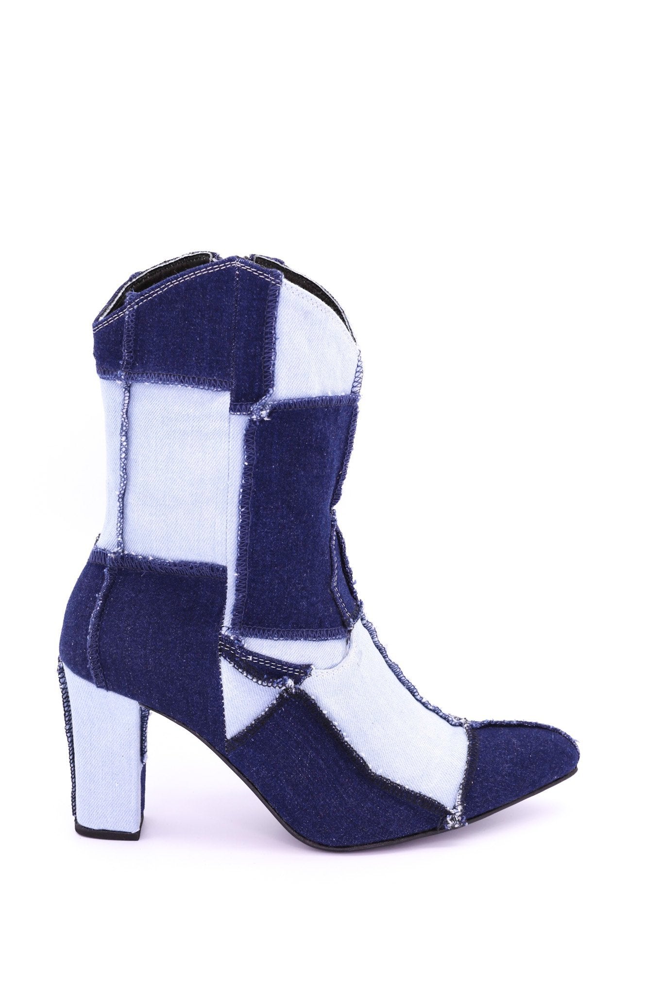 PATCHWORK DENIM BOOTS LENNI - BANGKOK TAILOR CLOTHING STORE - HANDMADE CLOTHING