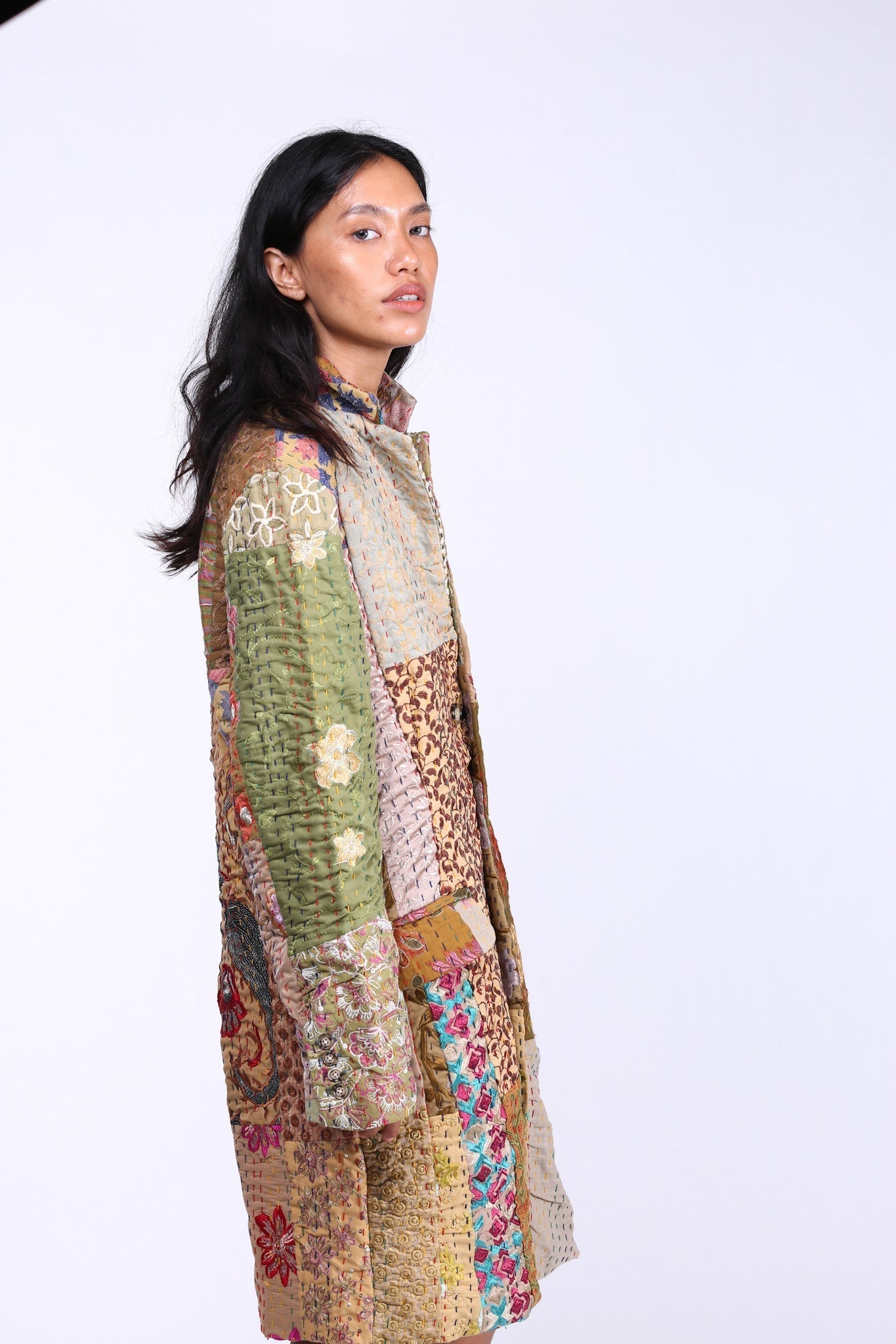 PATCHWORK STITCH JACKET COAT FRANKIE - BANGKOK TAILOR CLOTHING STORE - HANDMADE CLOTHING