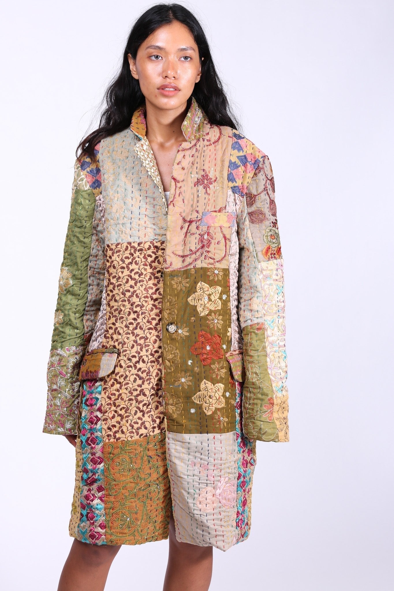 PATCHWORK STITCH JACKET COAT FRANKIE - BANGKOK TAILOR CLOTHING STORE - HANDMADE CLOTHING