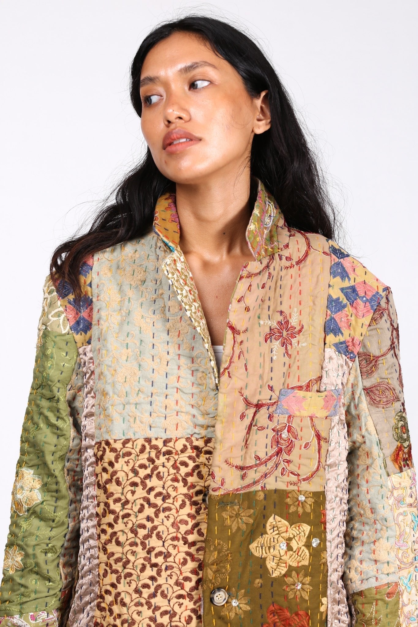 PATCHWORK STITCH JACKET COAT FRANKIE - BANGKOK TAILOR CLOTHING STORE - HANDMADE CLOTHING