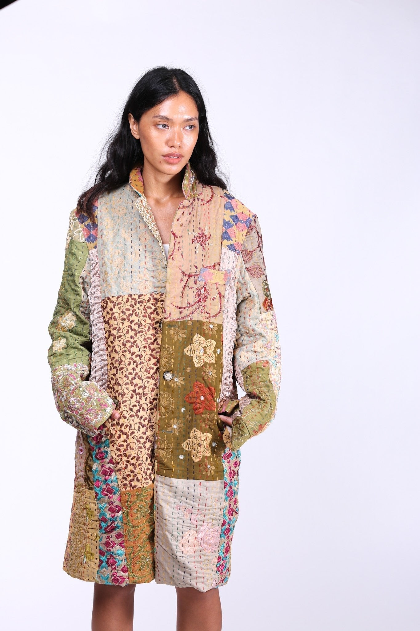 PATCHWORK STITCH JACKET COAT FRANKIE - BANGKOK TAILOR CLOTHING STORE - HANDMADE CLOTHING