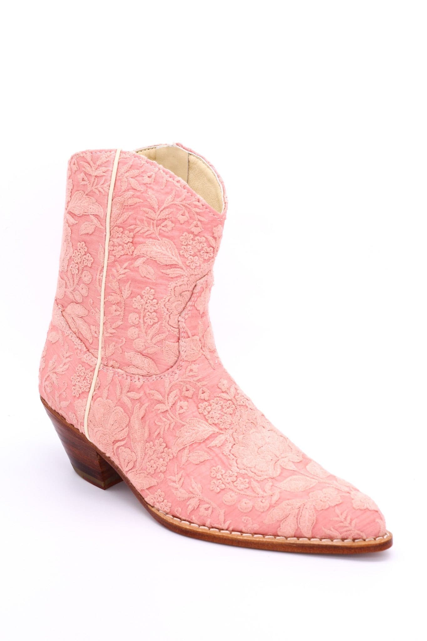 PEACH EMBROIDERED BOOTS TRIBECA - BANGKOK TAILOR CLOTHING STORE - HANDMADE CLOTHING