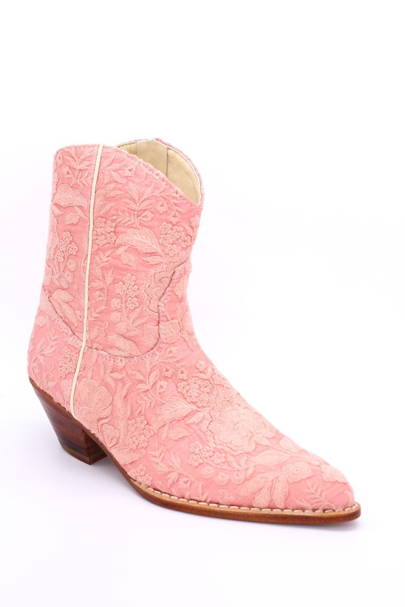 PEACH EMBROIDERED BOOTS TRIBECA - BANGKOK TAILOR CLOTHING STORE - HANDMADE CLOTHING