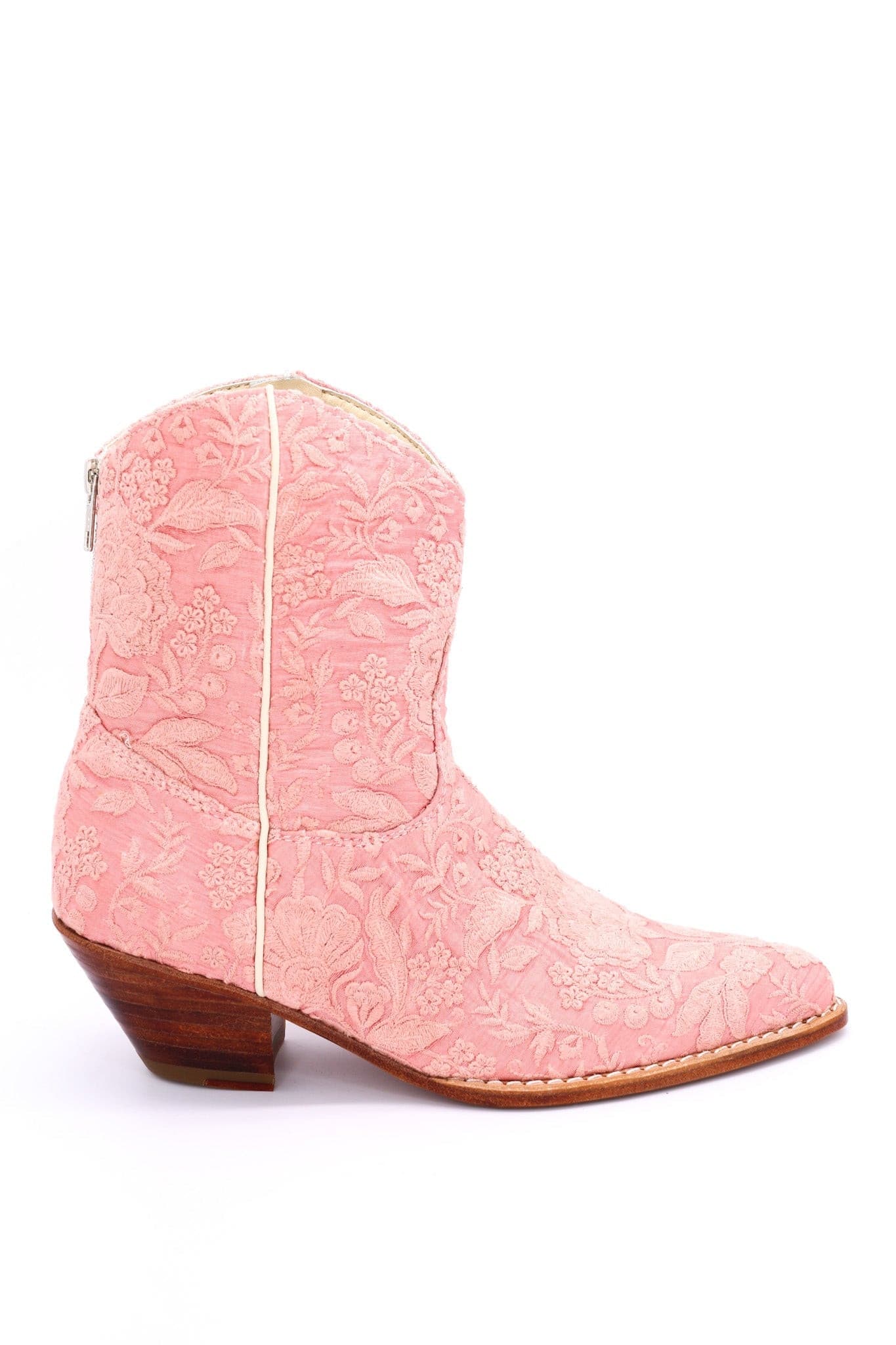 PEACH EMBROIDERED BOOTS TRIBECA - BANGKOK TAILOR CLOTHING STORE - HANDMADE CLOTHING