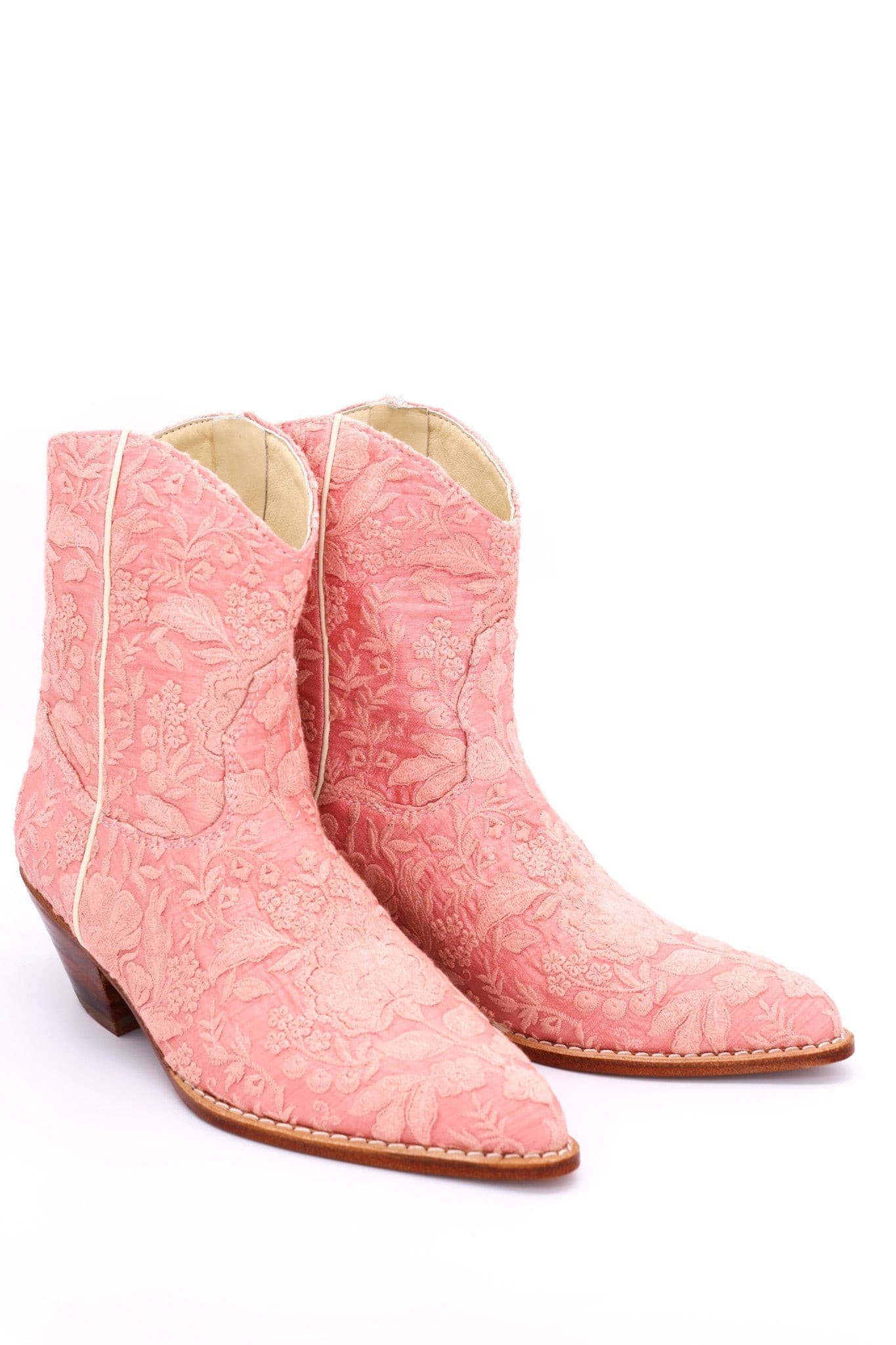 PEACH EMBROIDERED BOOTS TRIBECA - BANGKOK TAILOR CLOTHING STORE - HANDMADE CLOTHING