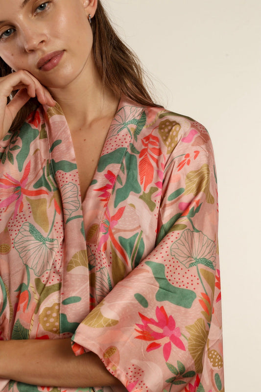 PINK FOREST KIMONO WEISA - BANGKOK TAILOR CLOTHING STORE - HANDMADE CLOTHING