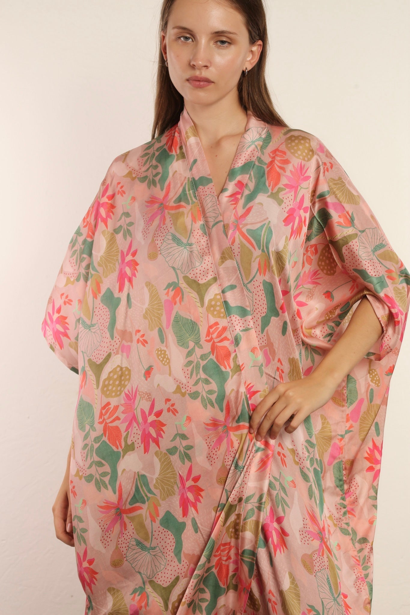 PINK FOREST KIMONO WEISA - BANGKOK TAILOR CLOTHING STORE - HANDMADE CLOTHING