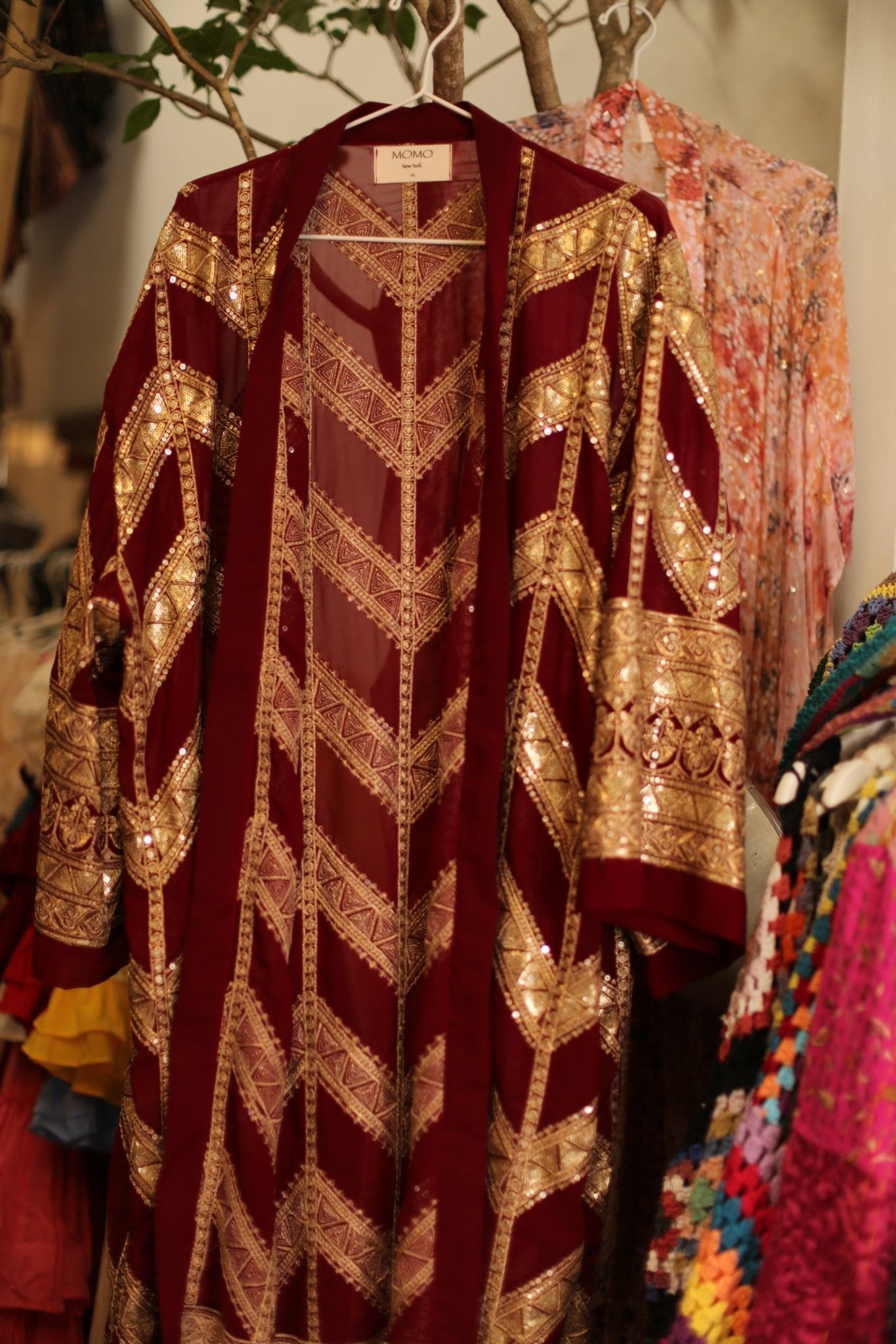 RED SILK KIMONO SINDA - BANGKOK TAILOR CLOTHING STORE - HANDMADE CLOTHING