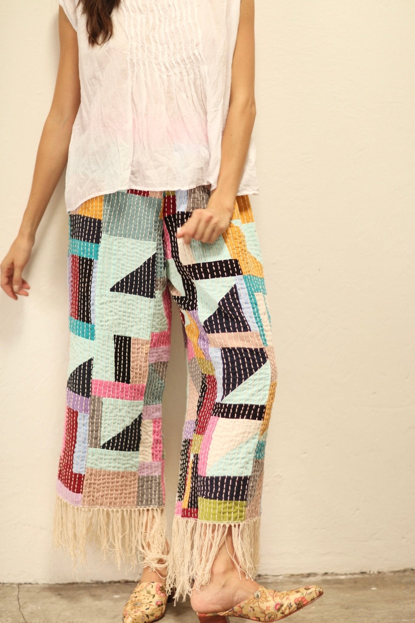 ROS LONG ARTISANS HAND EMBROIDERED PANTS - BANGKOK TAILOR CLOTHING STORE - HANDMADE CLOTHING