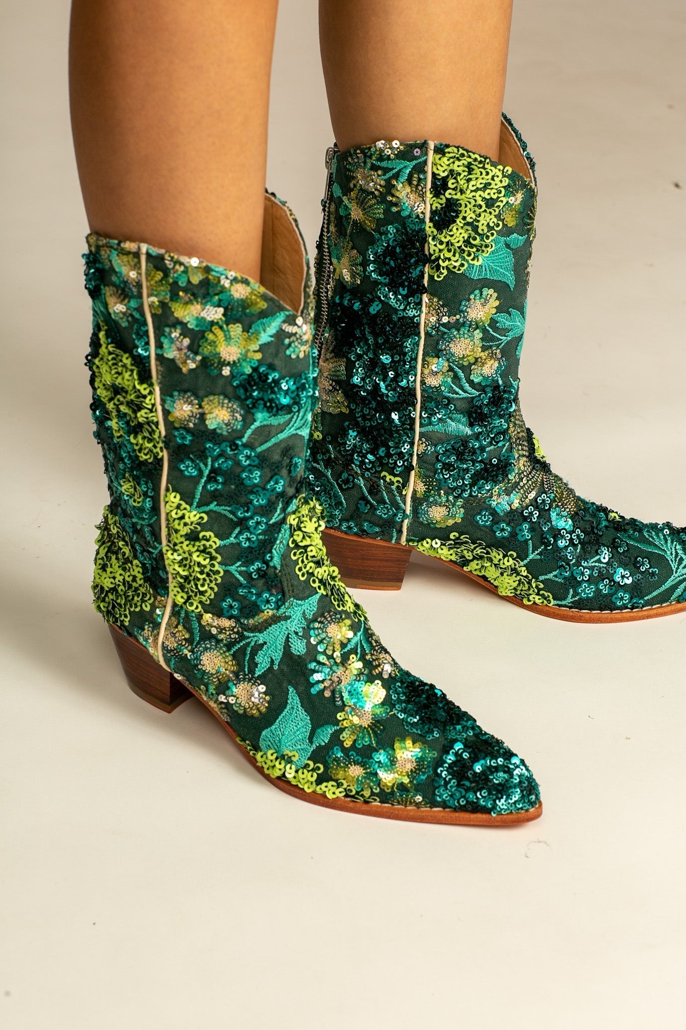 SELINA SEQUIN EMBELLESHED BOOTS - BANGKOK TAILOR CLOTHING STORE - HANDMADE CLOTHING