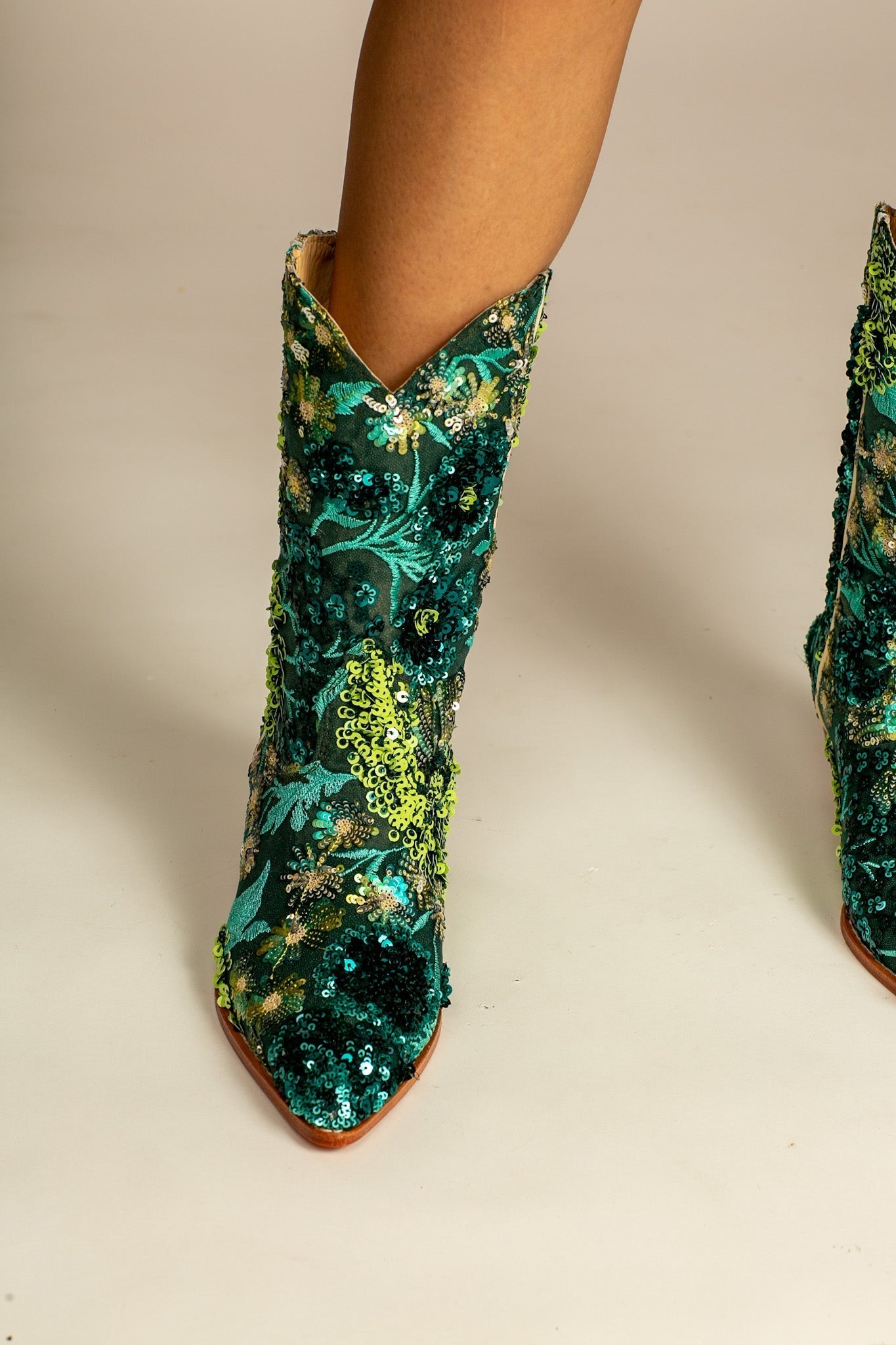 SELINA SEQUIN EMBELLESHED BOOTS - BANGKOK TAILOR CLOTHING STORE - HANDMADE CLOTHING