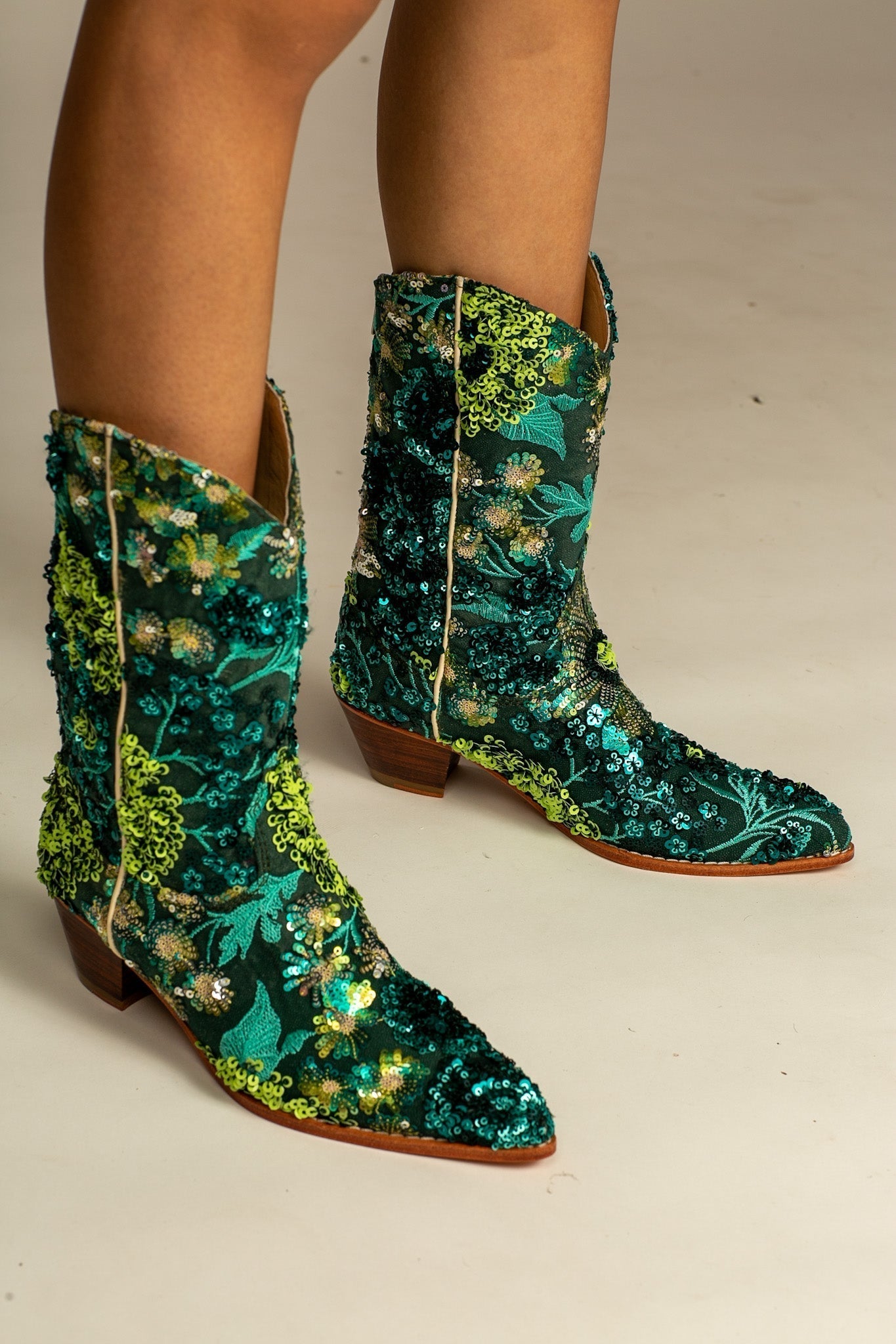 SELINA SEQUIN EMBELLESHED BOOTS - BANGKOK TAILOR CLOTHING STORE - HANDMADE CLOTHING