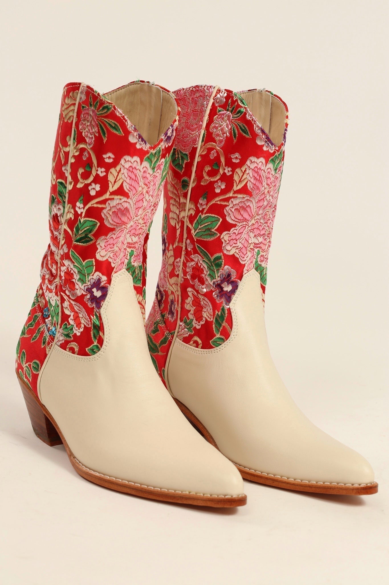 SELINA WESTERN CHINESE SILK BOOTS - BANGKOK TAILOR CLOTHING STORE - HANDMADE CLOTHING