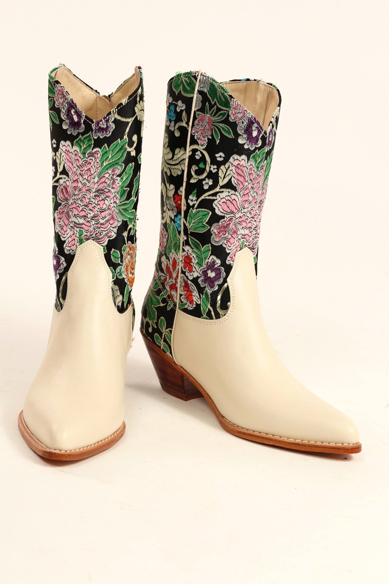 SELINA WESTERN CHINESE SILK BOOTS - BANGKOK TAILOR CLOTHING STORE - HANDMADE CLOTHING