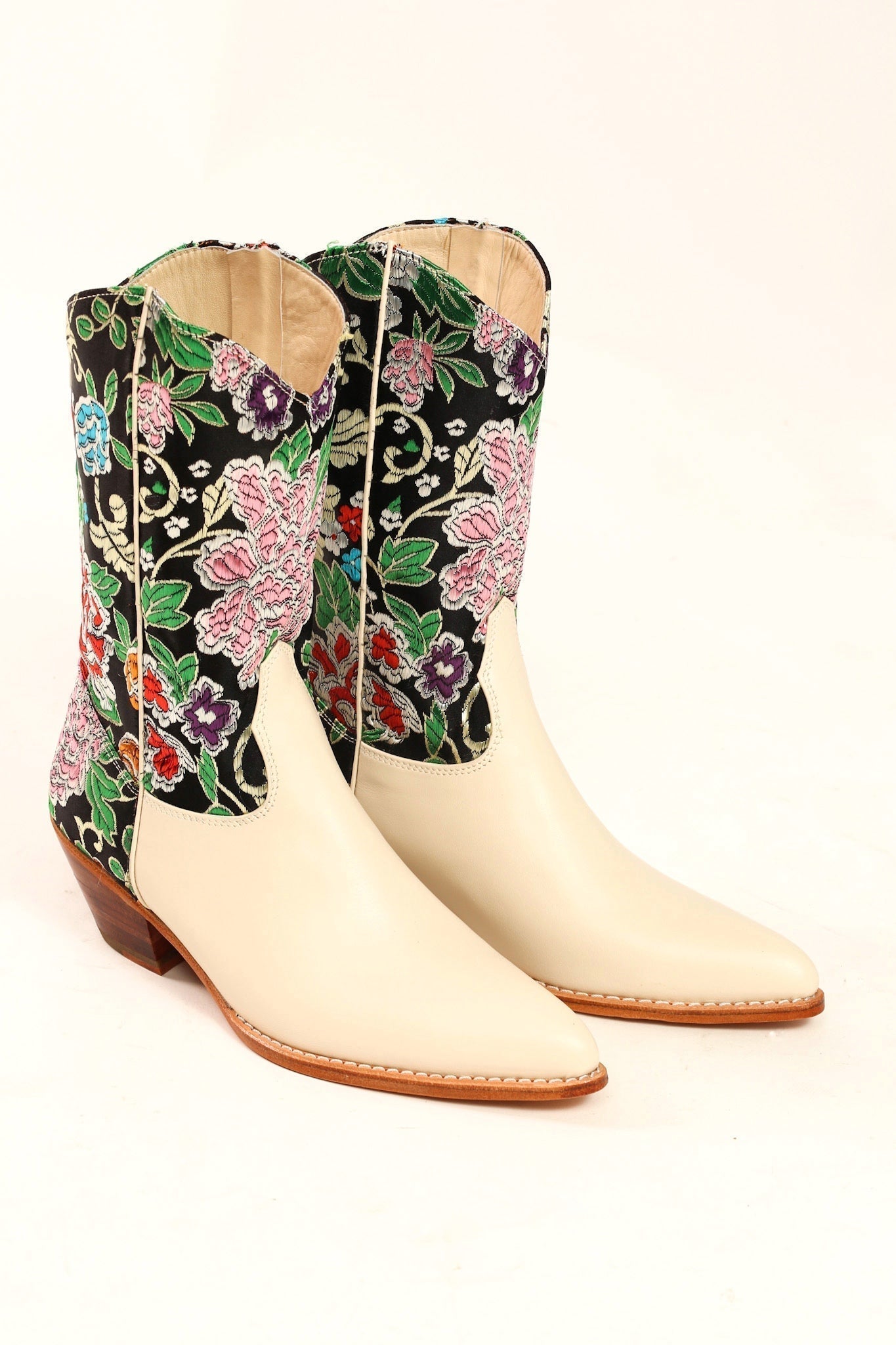 SELINA WESTERN CHINESE SILK BOOTS - BANGKOK TAILOR CLOTHING STORE - HANDMADE CLOTHING