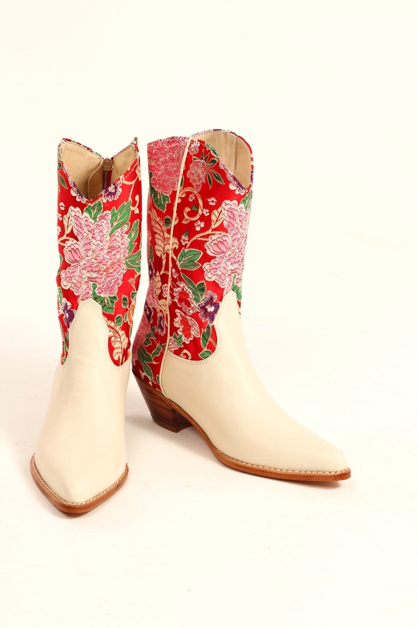 SELINA WESTERN CHINESE SILK BOOTS - BANGKOK TAILOR CLOTHING STORE - HANDMADE CLOTHING