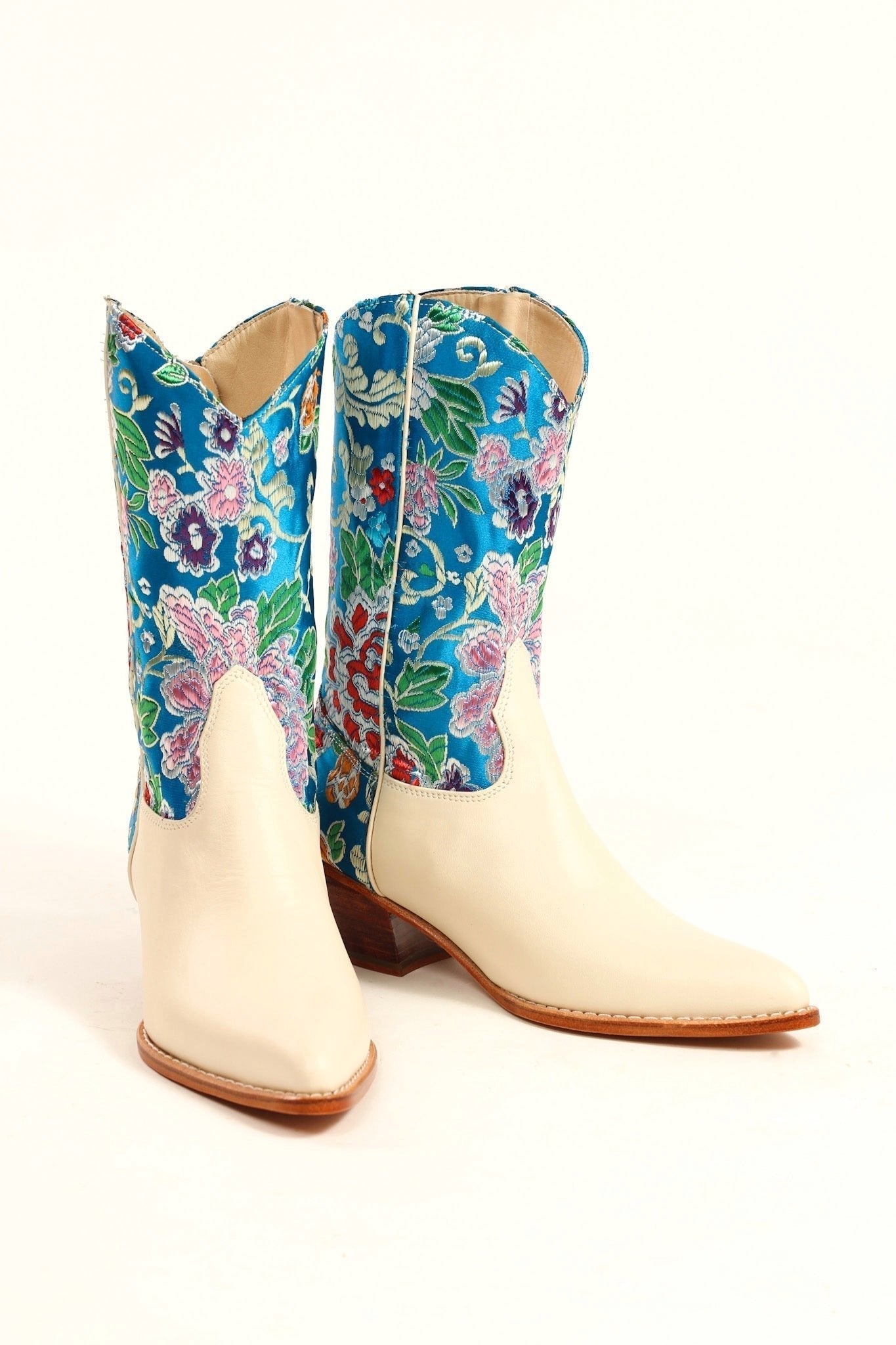 SELINA WESTERN CHINESE SILK BOOTS - BANGKOK TAILOR CLOTHING STORE - HANDMADE CLOTHING