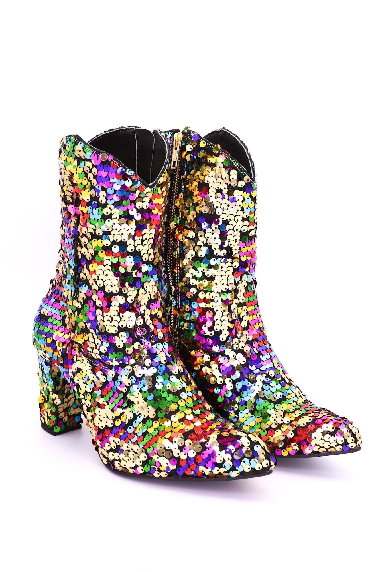 SEQUIN ANKLE BOOTS CARLOTTA - BANGKOK TAILOR CLOTHING STORE - HANDMADE CLOTHING