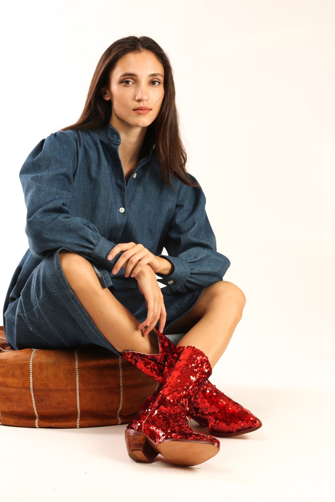 SEQUIN BOOTS ANNI - BANGKOK TAILOR CLOTHING STORE - HANDMADE CLOTHING