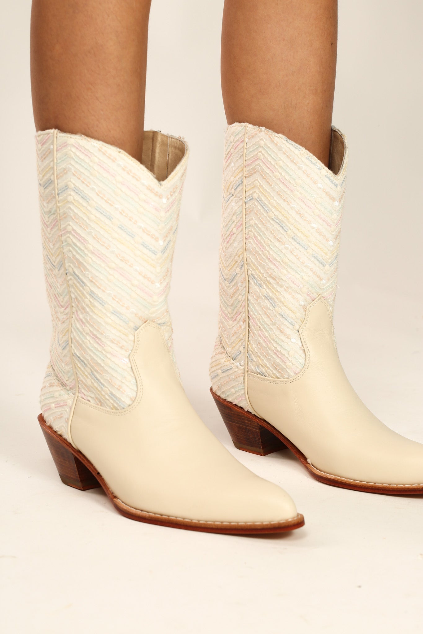 SEQUIN EMBROIDERED BOOTS NANCY - BANGKOK TAILOR CLOTHING STORE - HANDMADE CLOTHING