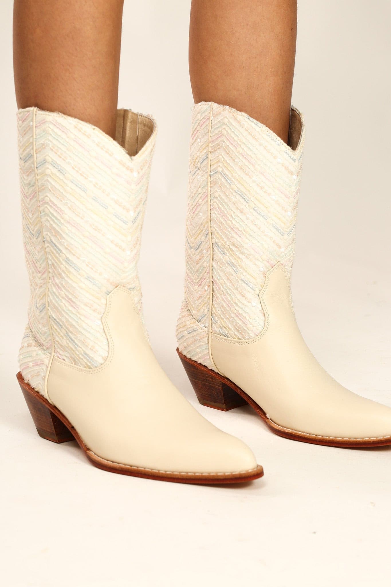 SEQUIN EMBROIDERED BOOTS NANCY - BANGKOK TAILOR CLOTHING STORE - HANDMADE CLOTHING