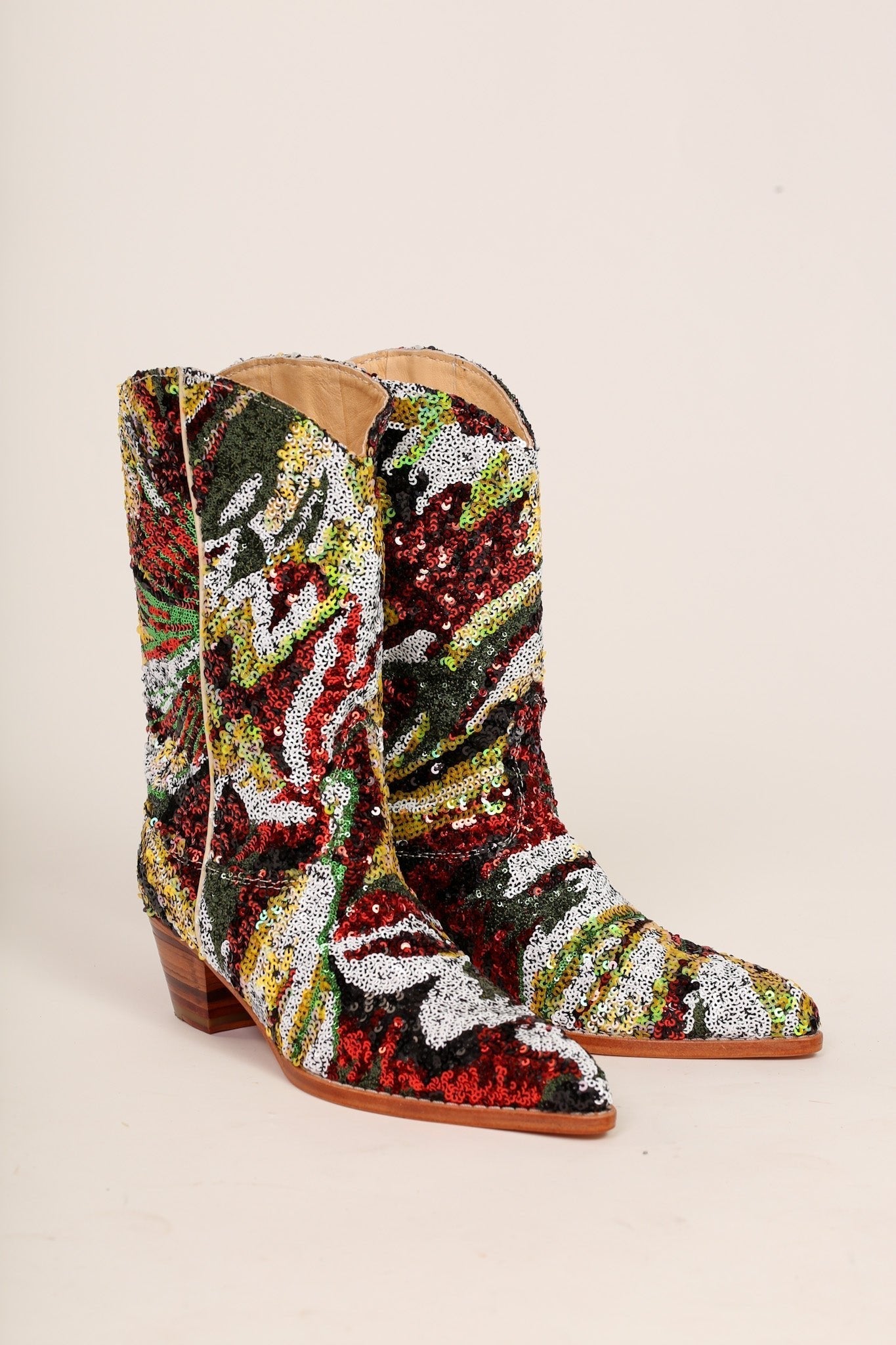 SEQUIN EMBROIDERED BOOTS SWIFT - BANGKOK TAILOR CLOTHING STORE - HANDMADE CLOTHING