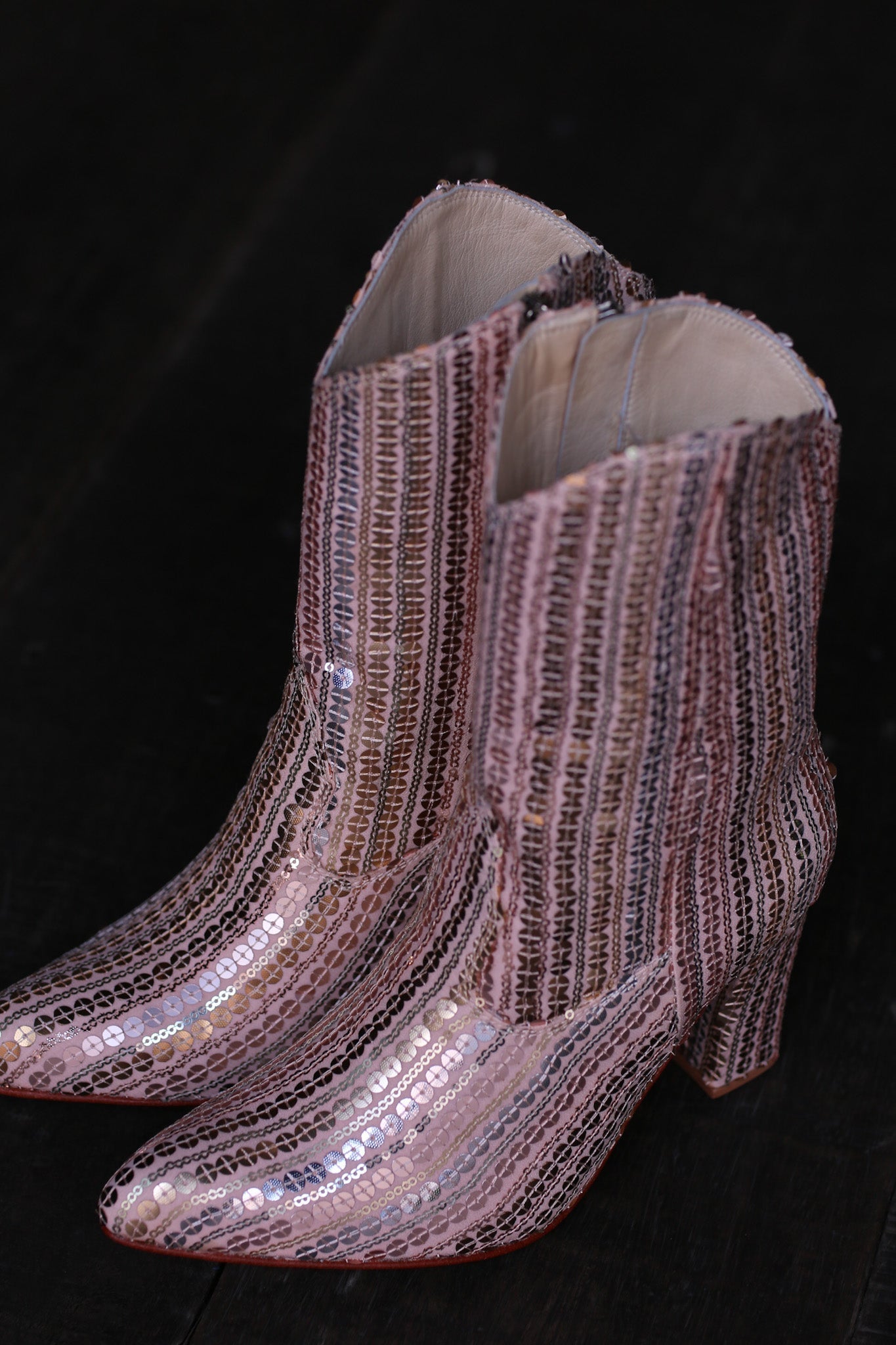 SEQUIN EMBROIDERED HEELED BOOTS SALIB - BANGKOK TAILOR CLOTHING STORE - HANDMADE CLOTHING