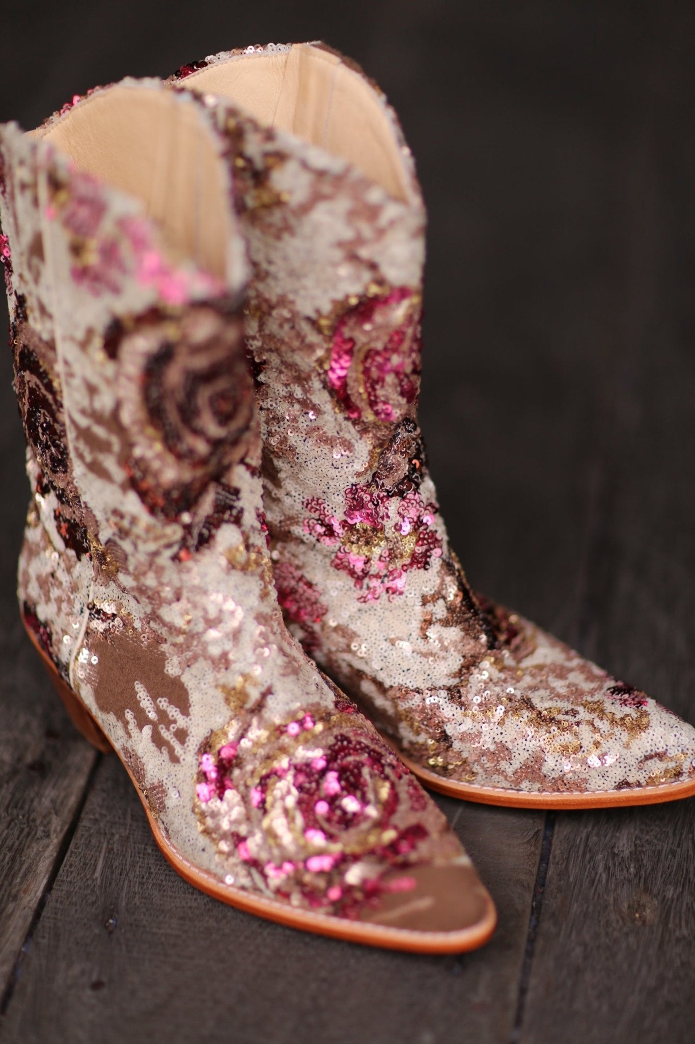 SEQUIN EMBROIDERED WESTERN BOOTS INGA - BANGKOK TAILOR CLOTHING STORE - HANDMADE CLOTHING