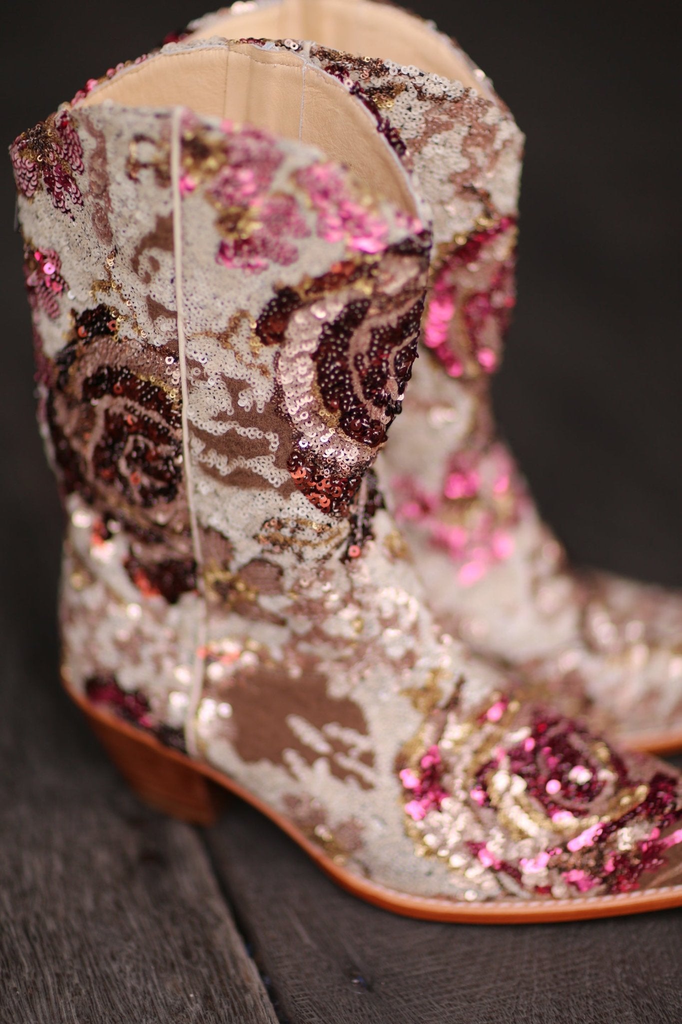 SEQUIN EMBROIDERED WESTERN BOOTS INGA - BANGKOK TAILOR CLOTHING STORE - HANDMADE CLOTHING