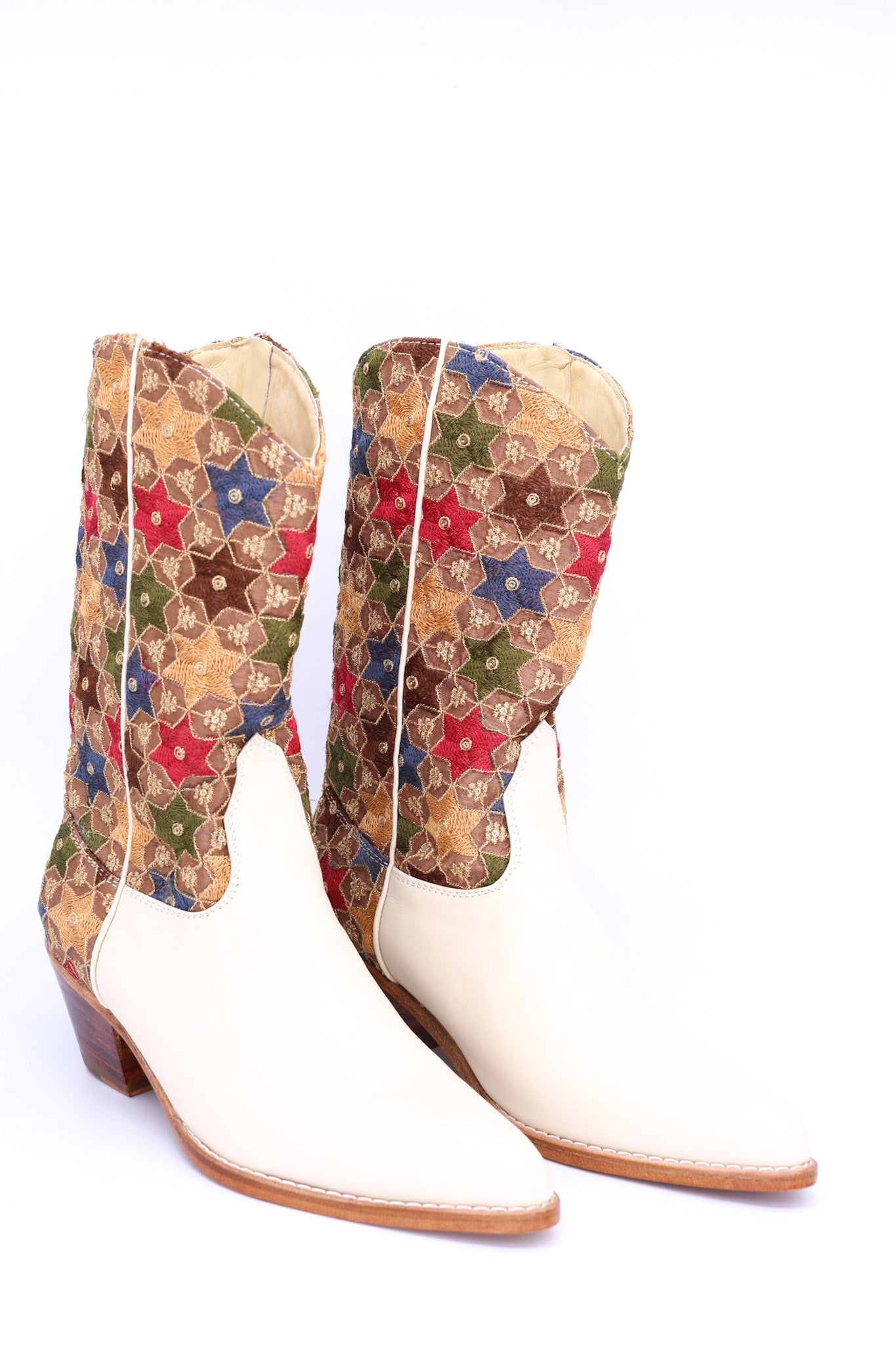 SEQUIN EMBROIDERED WESTERN BOOTS SEYNA - BANGKOK TAILOR CLOTHING STORE - HANDMADE CLOTHING