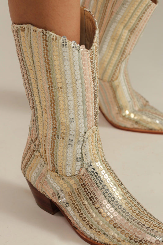 SEQUIN WESTERN BOOTS LUNA - BANGKOK TAILOR CLOTHING STORE - HANDMADE CLOTHING