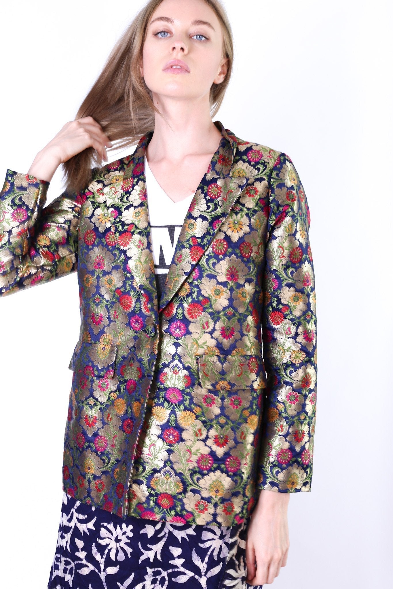 SILK BLAZER JACKET MAXINE - BANGKOK TAILOR CLOTHING STORE - HANDMADE CLOTHING