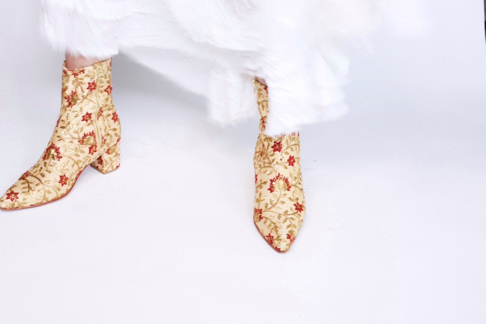 SILK EMBROIDERED BOOTS KATE - BANGKOK TAILOR CLOTHING STORE - HANDMADE CLOTHING