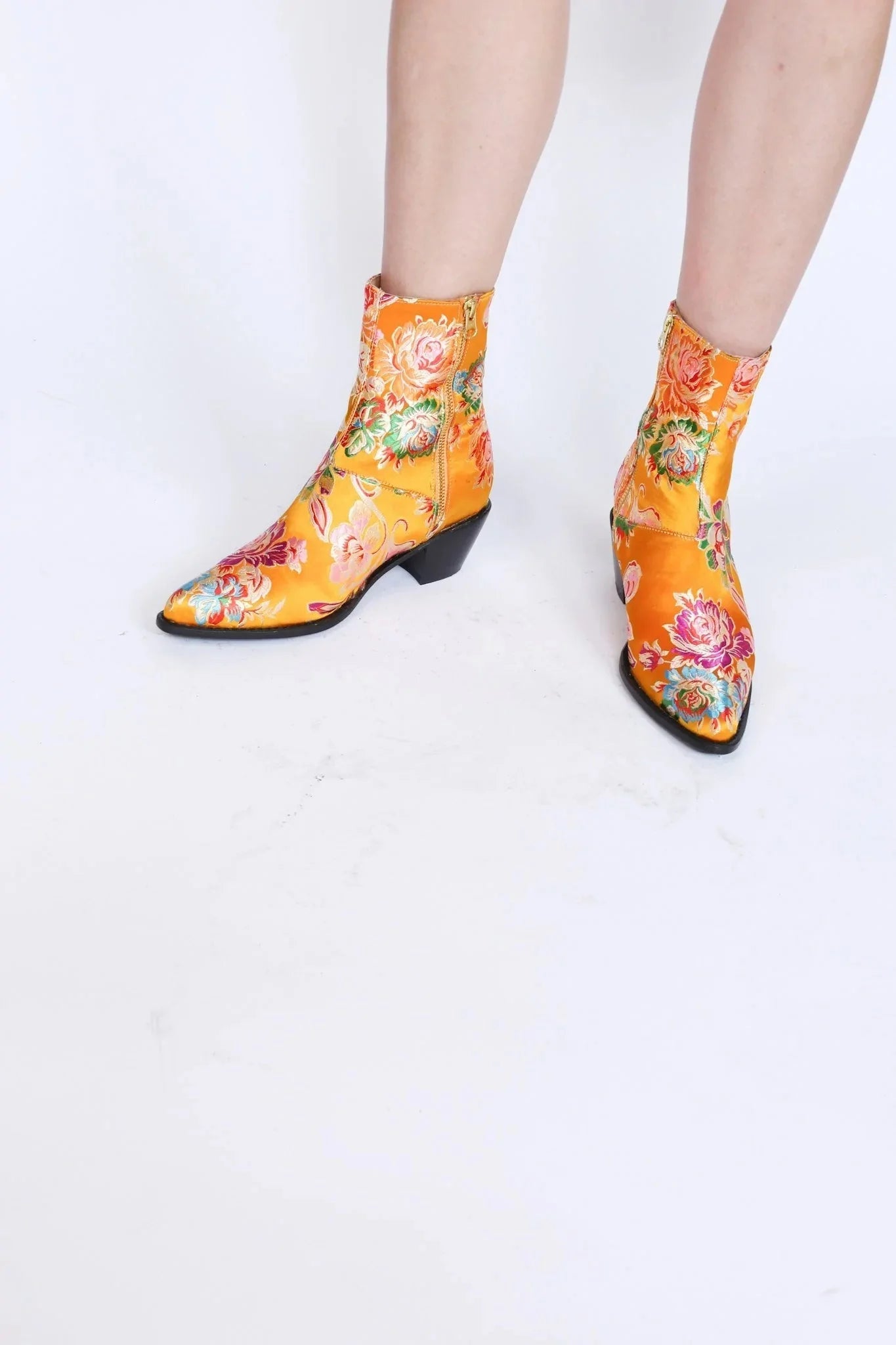 SILK FABRIC ANKLE BOOTS TIJANA - BANGKOK TAILOR CLOTHING STORE - HANDMADE CLOTHING