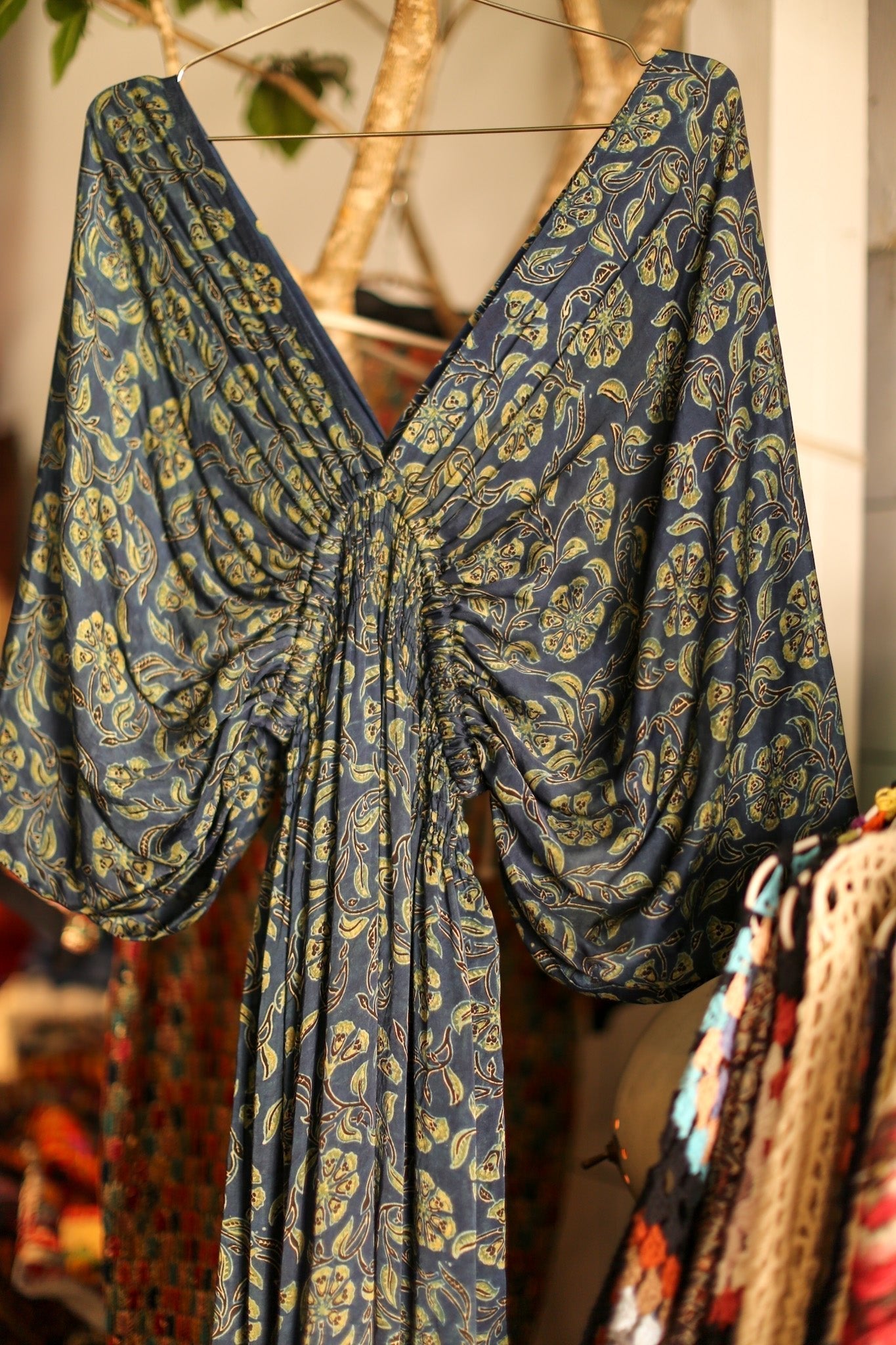 SILK KAFTAN DRESS PINA - BANGKOK TAILOR CLOTHING STORE - HANDMADE CLOTHING