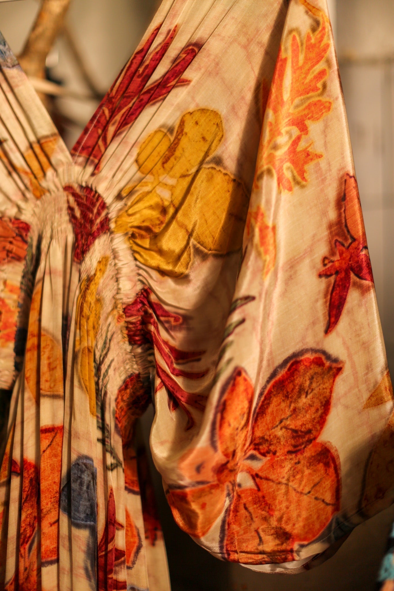 SILK KAFTAN DRESS PINA - BANGKOK TAILOR CLOTHING STORE - HANDMADE CLOTHING