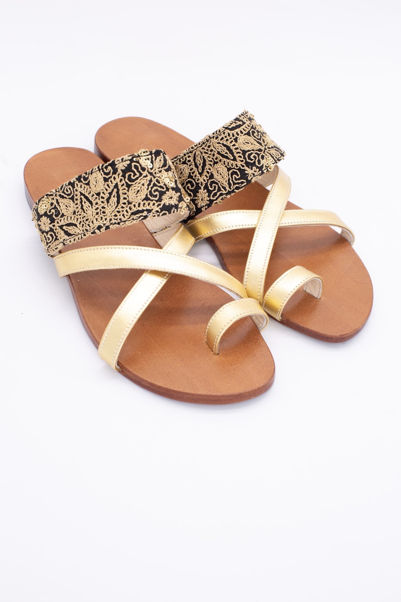 STRAP LEATHER SANDALS MARIEL - BANGKOK TAILOR CLOTHING STORE - HANDMADE CLOTHING