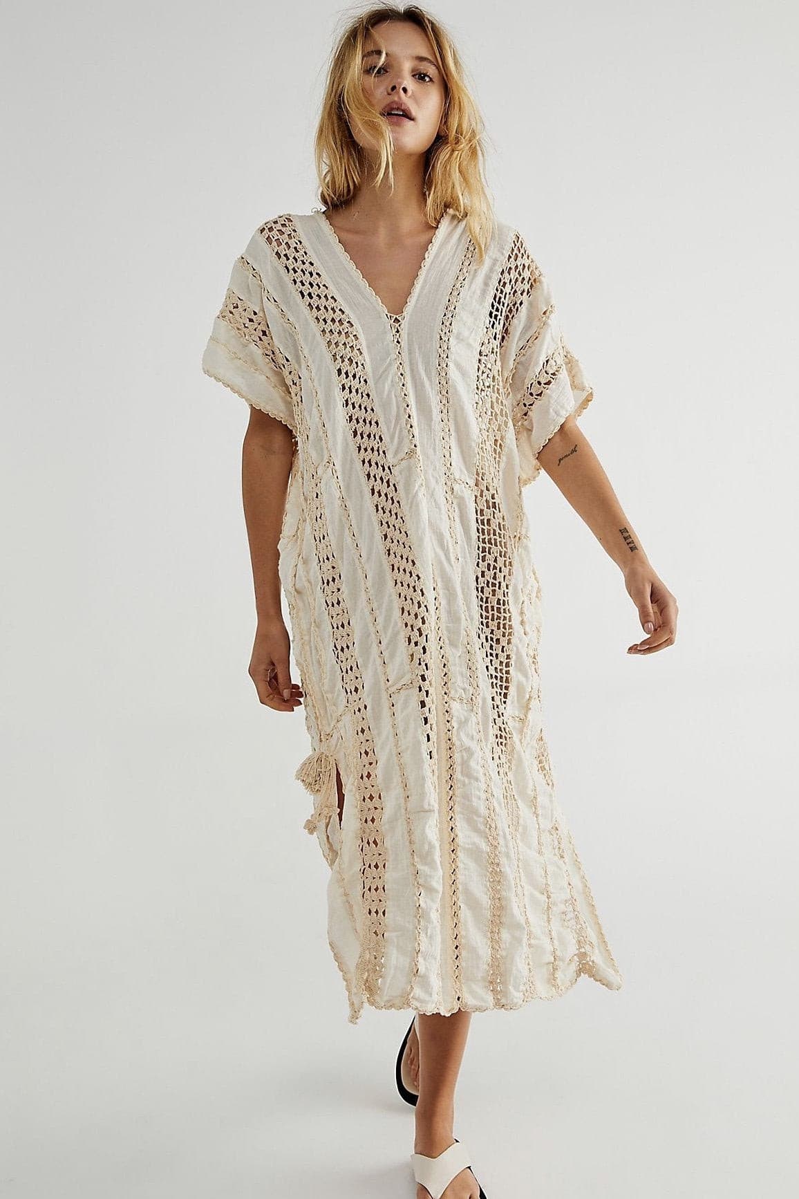 SUNKISSED CROCHET KAFTAN X FREE PEOPLE - BANGKOK TAILOR CLOTHING STORE - HANDMADE CLOTHING