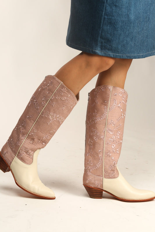 TALL EMBROIDERED BOOTS LYDI - BANGKOK TAILOR CLOTHING STORE - HANDMADE CLOTHING