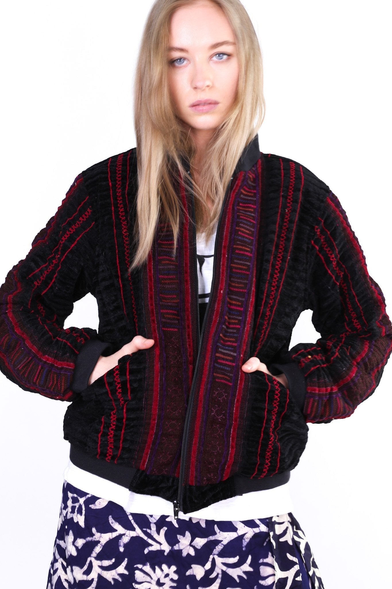 TRIBAL BOMBER JACKET AURORA - BANGKOK TAILOR CLOTHING STORE - HANDMADE CLOTHING