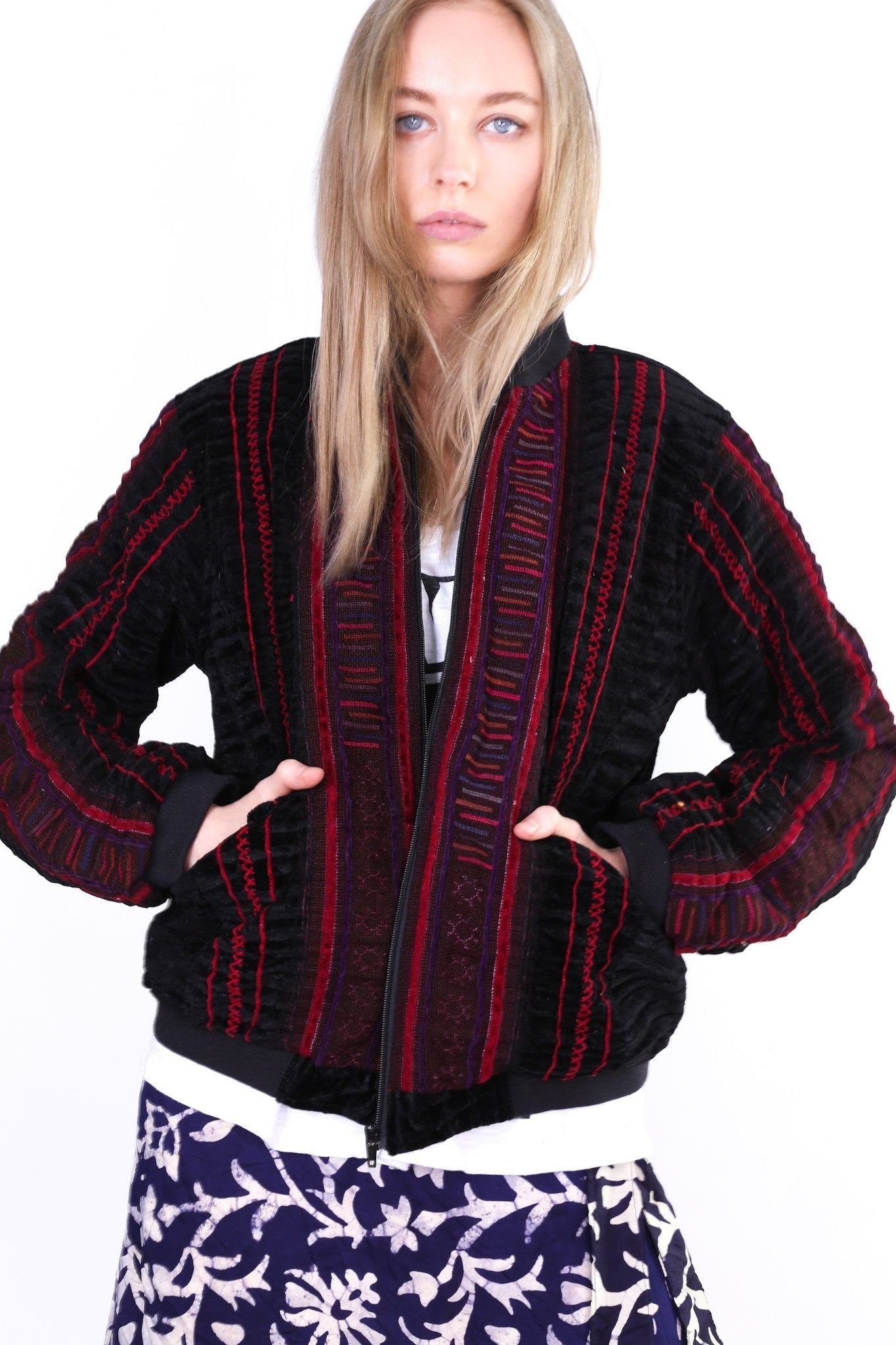 TRIBAL BOMBER JACKET AURORA - BANGKOK TAILOR CLOTHING STORE - HANDMADE CLOTHING