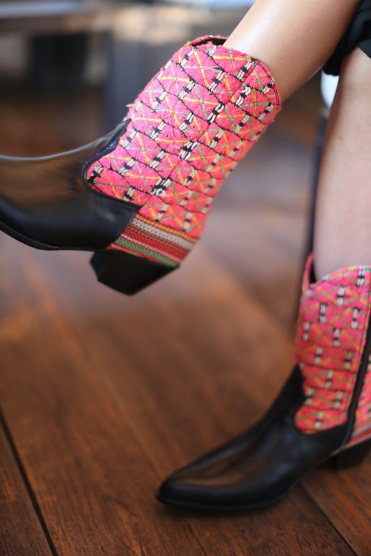 TRIBAL EMBROIDERED POINTED ANKLE BOOTS NALIA - BANGKOK TAILOR CLOTHING STORE - HANDMADE CLOTHING